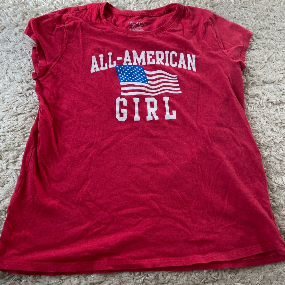 The Children's Place Red All-American Girl Tee